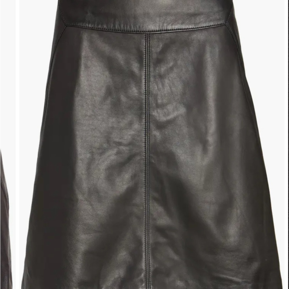 Halogen Black Faux-Leather A-Line Skirt